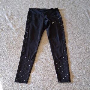 Nike Black and Gray Polka Dot Leggings